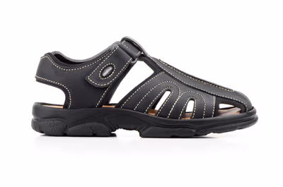 Sandalia Californiana Bio Hombre Piel Negro Morxiva - 2