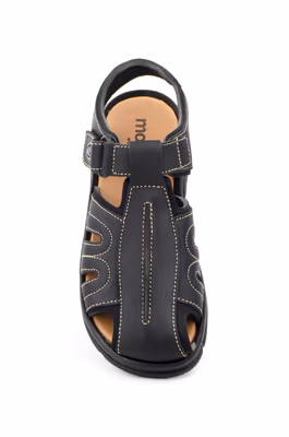 Sandalia Californiana Bio Hombre Piel Negro Morxiva - 4