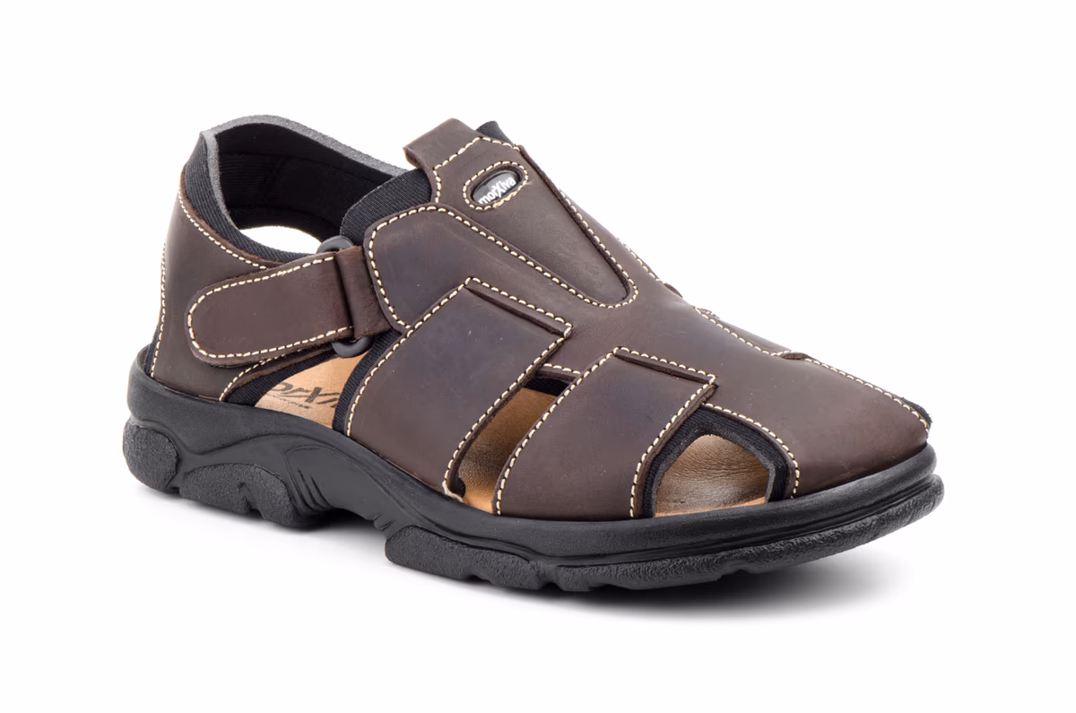 Sandalia Californiana Bio Hombre Piel Marrón Morxiva