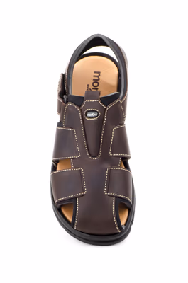 Sandalia Californiana Bio Hombre Piel Marrón Morxiva - 2