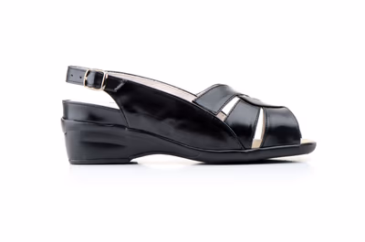 Zapatos Mujer Piel Negro Hebilla Plantilla Extraíble Ancho Especial - 3