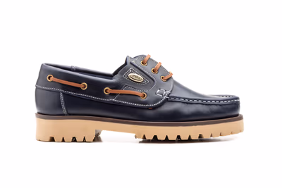 Zapatos Kiowa Hombre Piel Marino Cordones Náuticos - 4