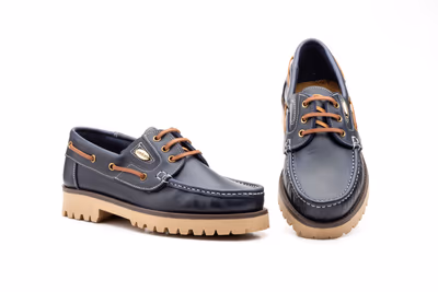 Zapatos Kiowa Hombre Piel Marino Cordones Náuticos