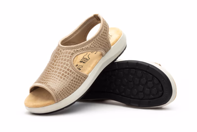 Sandalias Mujer Cocco Beige Elástico Very Soft BioUp ref. TS-01 - 5
