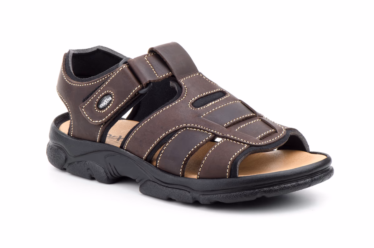Sandalia Californianas Bio Hombre Piel Marrón Morxiva