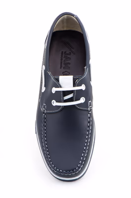 Náuticos Hombre Piel Marino Cordones - 4