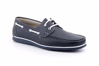 Náuticos Hombre Piel Marino Cordones