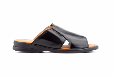 Sandalia Hombre Piel Negro Elásticos - 3