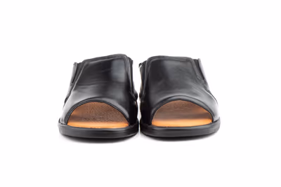 Sandalia Hombre Piel Negro Elásticos - 8