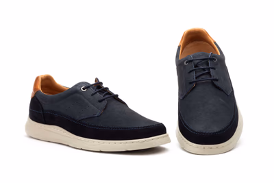 Zapato Casual Hombre Piel Marino Taupe Cordones