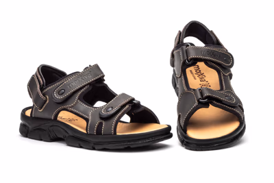 Sandalias Hombre Piel Negro Correa Desmontable Morxiva ref. 7009 - 1