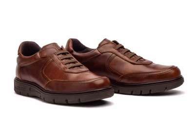 Herrenschuhe Leder Cognac Elastisch Herausnehmbare Einlegesohle Riverty ref. RV-620 - 6