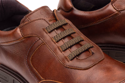 Herrenschuhe Leder Cognac Elastisch Herausnehmbare Einlegesohle Riverty ref. RV-620 - 7
