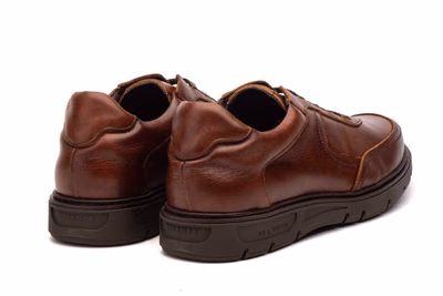 Herrenschuhe Leder Cognac Elastisch Herausnehmbare Einlegesohle Riverty ref. RV-620 - 8