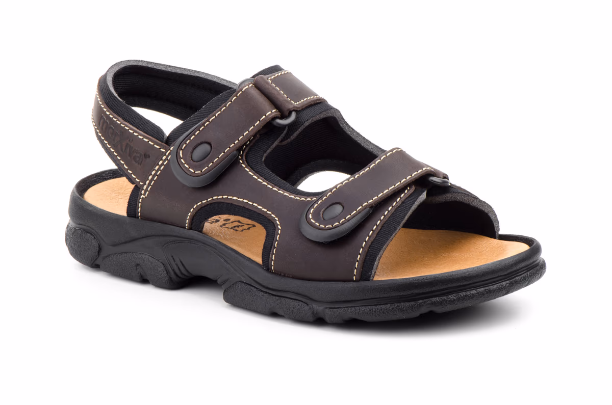 Sandalia Californiana Bio Hombre Piel Marrón TALLA ESPECIAL Morxiva