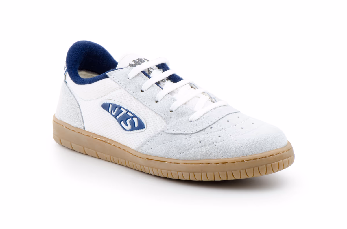 Deportivos Fútbol Sala Hombre Piel Blanco Suela Cosida