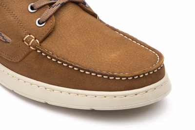 Men's Casual Nautical Shoe Nobuck Leather Taupe Lace-up Nautic Blue ref. R83-2607 - 5