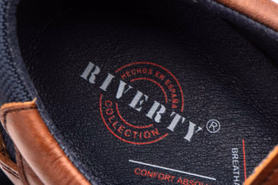 Men's Cognac Leather Lace-Up Shoes with Removable Insole Riverty ref. RV-618 - 8