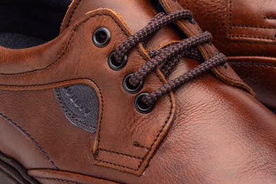 Men's Cognac Leather Lace-Up Shoes with Removable Insole Riverty ref. RV-618 - 9