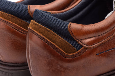 Men's Cognac Leather Lace-Up Shoes with Removable Insole Riverty ref. RV-618 - 10