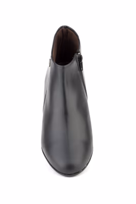 Botines Mujer Piel Negro Tacón Cremallera - 4