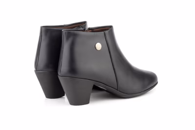 Botines Mujer Piel Negro Tacón Cremallera - 6