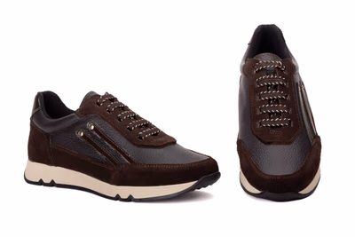 Baskets Femme Cuir Marron Lacets Serraje JAM ref. 8456 - 1