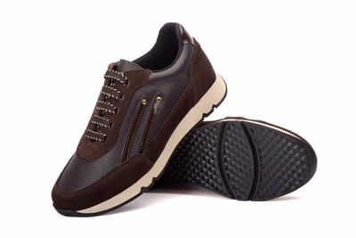 Baskets Femme Cuir Marron Lacets Serraje JAM ref. 8456 - 5