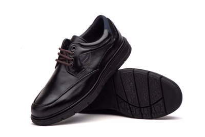 Men's Black Leather Lace-Up Shoes with Removable Insole Riverty ref. RV-618 - 5