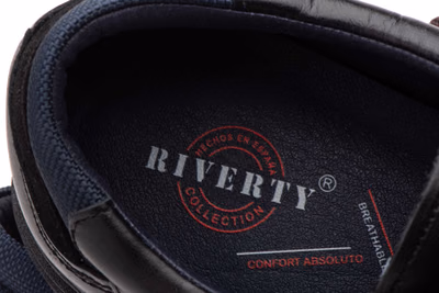 Men's Black Leather Lace-Up Shoes with Removable Insole Riverty ref. RV-618 - 7