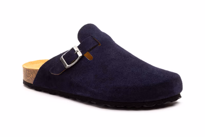 Zuecos Unisex Juliet Piel Serraje Marino Piso Bio Hebilla Biocomfort ref. BC-7379 - 2