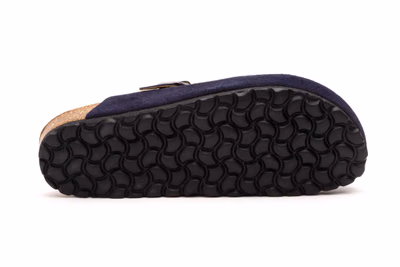 Zuecos Unisex Juliet Piel Serraje Marino Piso Bio Hebilla Biocomfort ref. BC-7379 - 4
