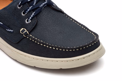 Men's Casual Boat Shoe Navy Nobuck Leather Laces Route 83 ref. R83-2607 - 7