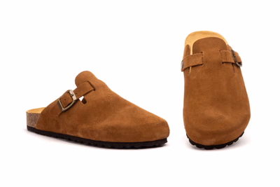 Zuecos Unisex Juliet Piel Serraje Cuero Piso Bio Hebilla Biocomfort ref. BC-7379 - 1
