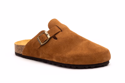 Zuecos Unisex Juliet Piel Serraje Cuero Piso Bio Hebilla Biocomfort ref. BC-7379 - 2