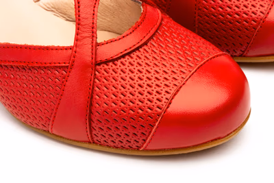 Red Leather Women's Shoes JAM ref. GV-7417 - 6