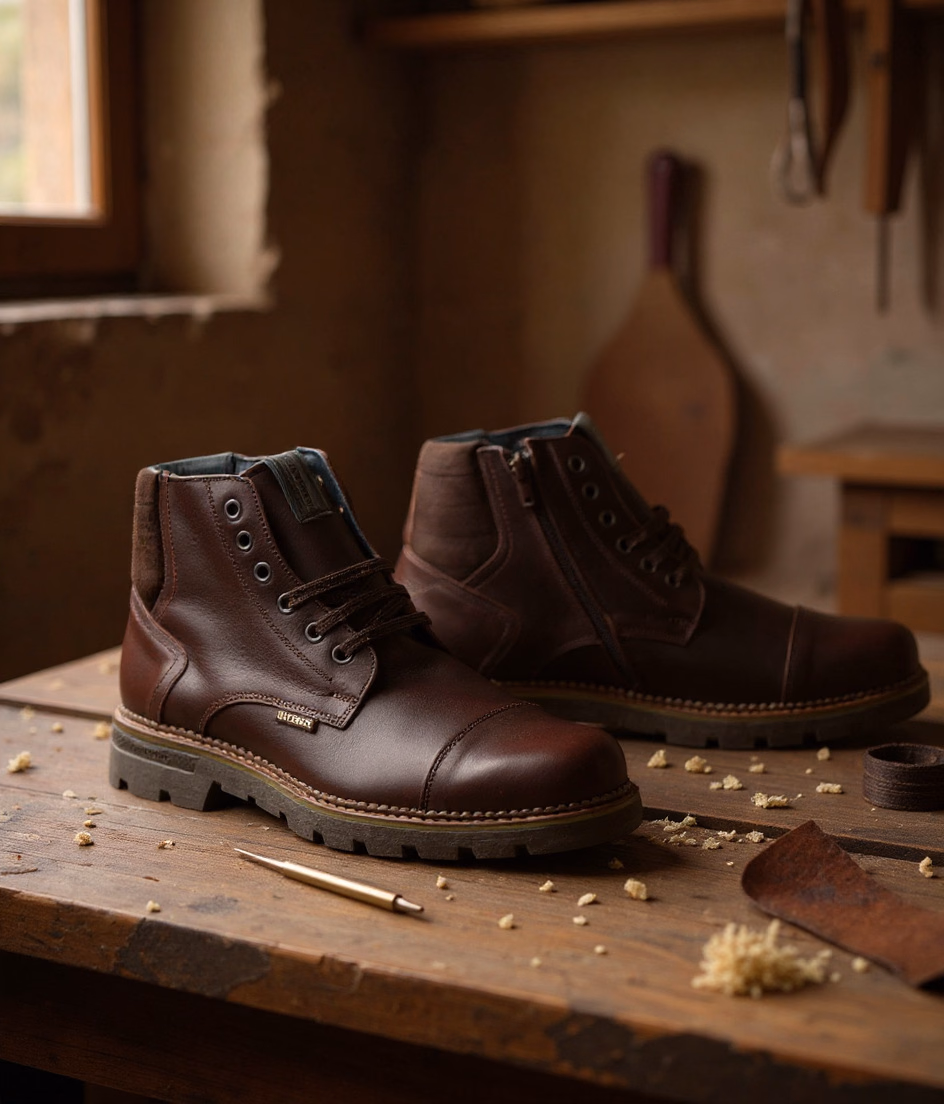 Botas Hombre Piel Marrón Cordones Plantilla Extraíble Creamallera Riverty ref. RV-70841 - 9