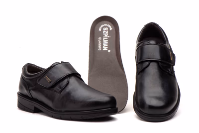 Zapatos Hombre Piel Negro Cierre Autoadherente Plantilla Extraible SZPILMAN ref. SZ-2019 - 1