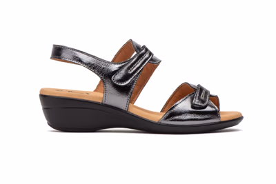 Women's Leather Wedge Sandals Gray Alto Estilo ref. 454 - 3