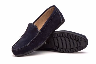 Men's Nautical Shoes Navy Suede Leather Eyelet Ibérico ref. IB-12345 - 5